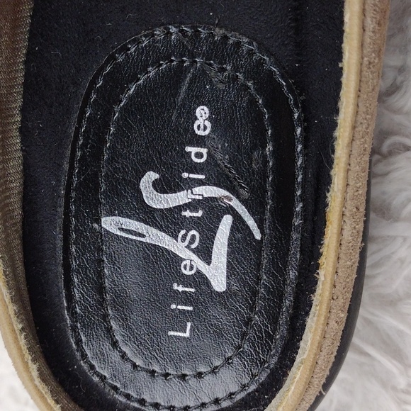 Life Stride Dusty Tan Suede Leather Upper Almond Toe Low Heel Slip On Mule Shoe - Picture 15 of 16